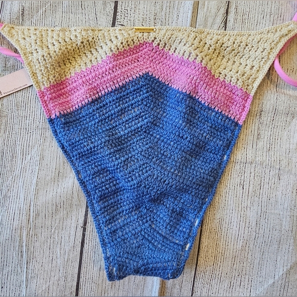 Victoria's Secret Size Small New w Tag Crochet Bikini Bottom Side Ties Multicolo - Picture 6 of 8